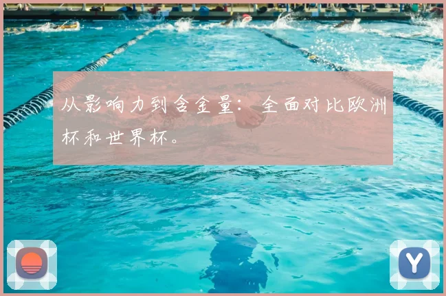 从影响力到含金量：全面对比欧洲杯和世界杯。